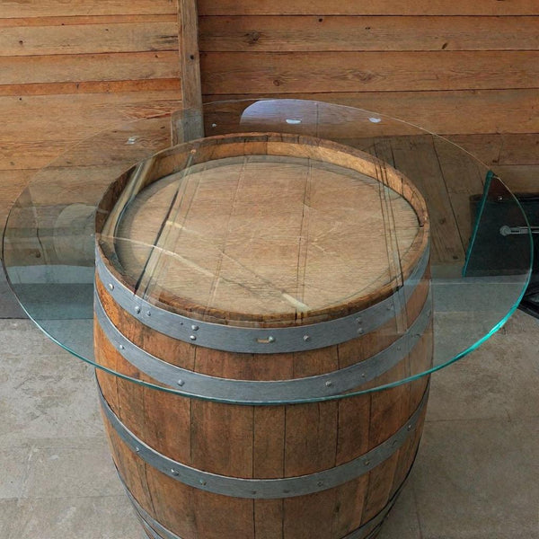 Wine Barrel Glass Top