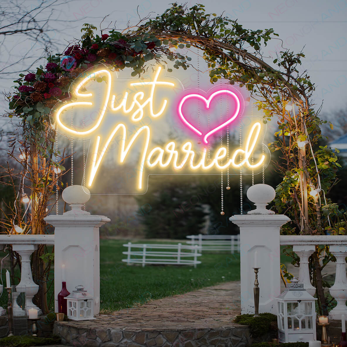 Just Married RGB Neon Sign 700mm x 343mm – Get Lit Event Rentals