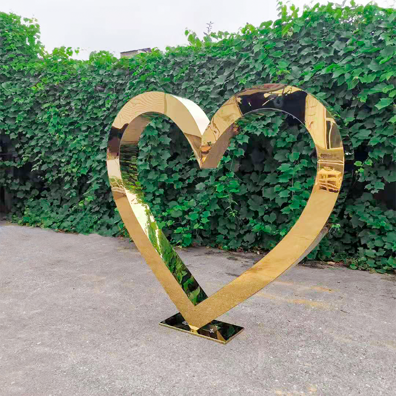 Golden Frame Love Heart Backdrop 2000mm x 1780mm