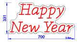 Happy New Year RGB Neon Sign 700mm x 331mm