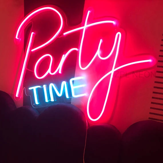 Party Time RGB Neon Sign 600mm x 654mm